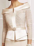 Champagne mother of the bride skirt suit