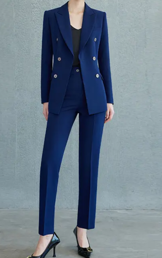 The Chelsea Double-Breasted Tailored Suit – Cobalt Blue