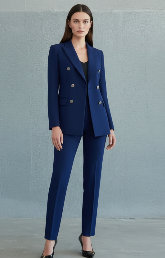 The Chelsea Double-Breasted Tailored Suit – Cobalt Blue