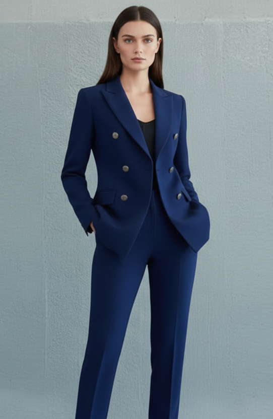 The Chelsea Double-Breasted Tailored Suit – Cobalt Blue