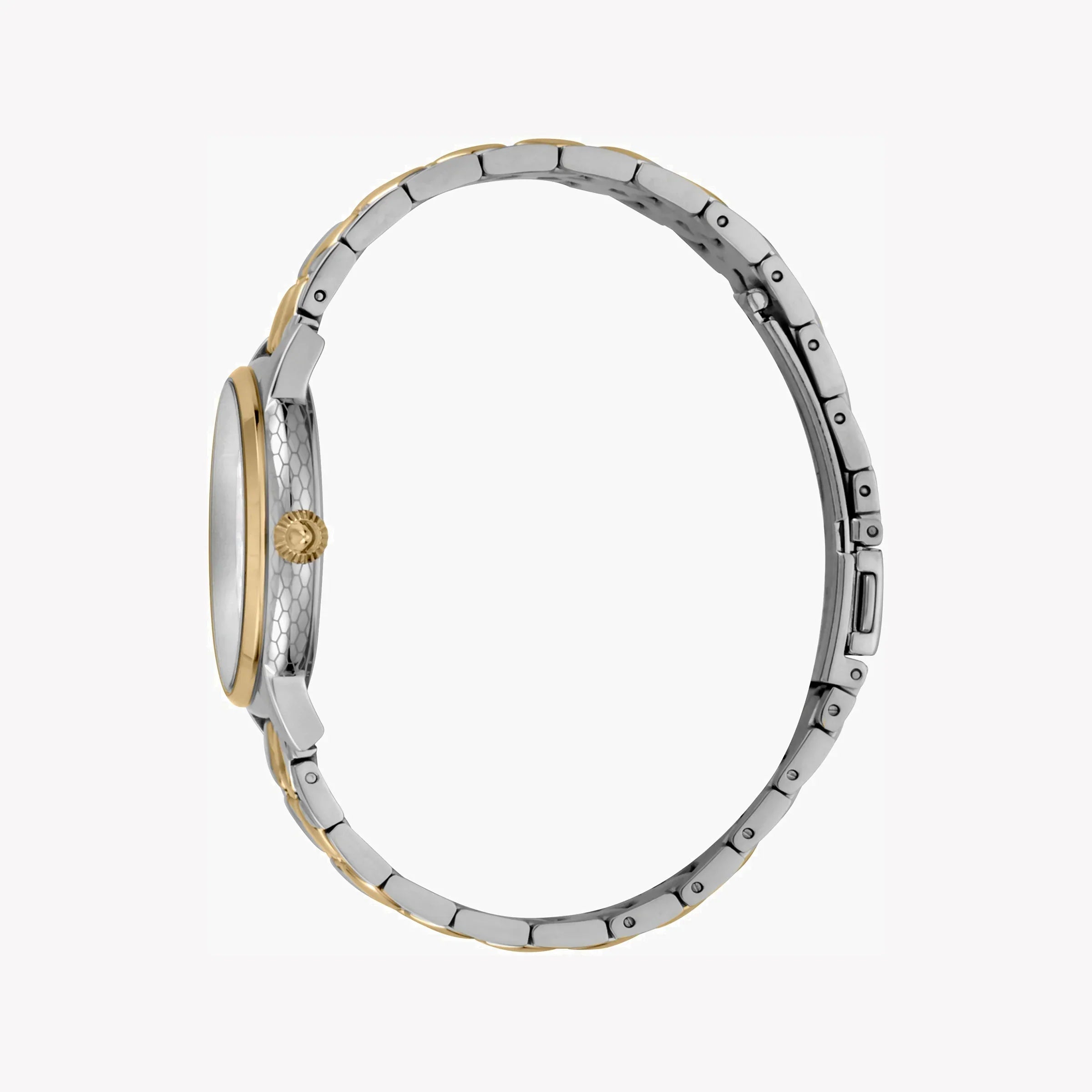 Just Cavalli Women's Silver & Gold Watch, White Dial | Jc1l149m0075