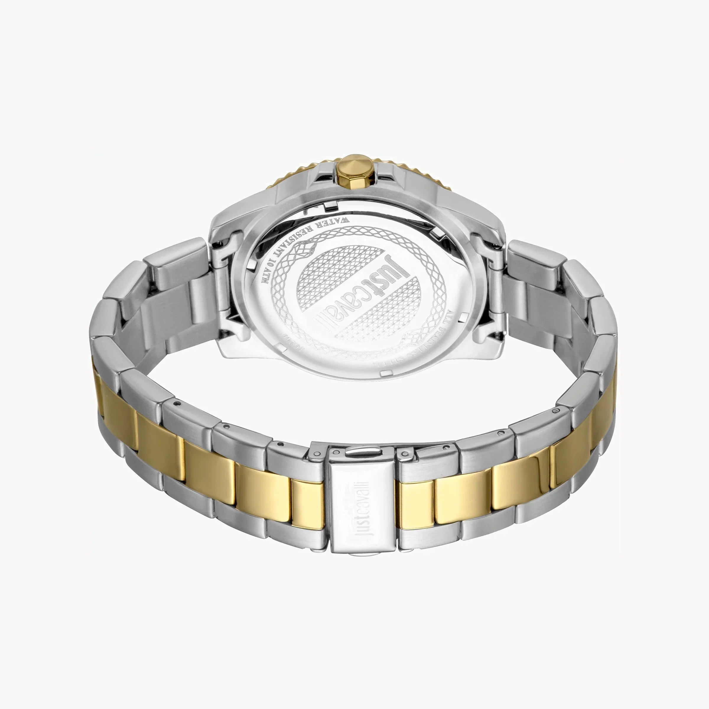 Just Cavalli Men's Two Tone Stainless Steel Watch, Black Dial | Jc1g246m0085