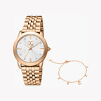 Just Cavalli Women's Rose Gold Stainless Steel Watch, Silver Dial | Jc1l211m0275
