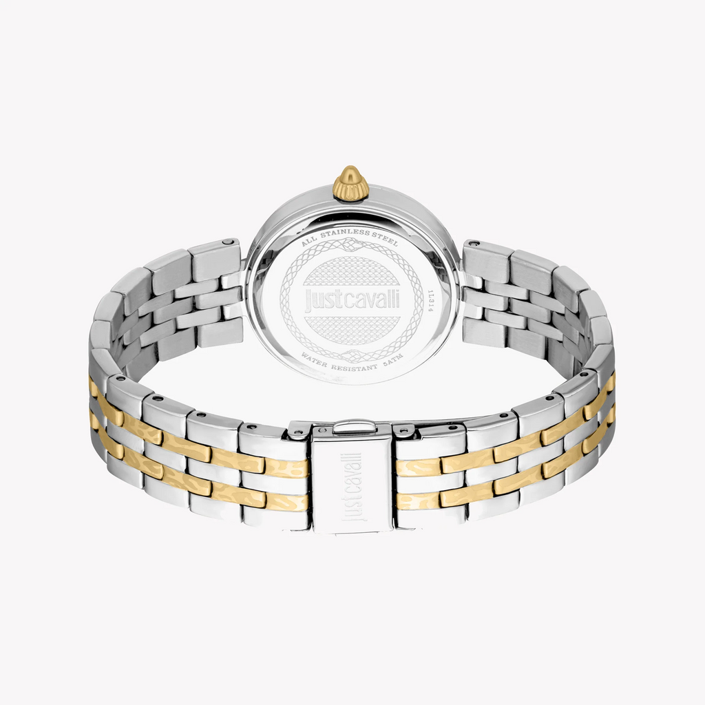 Just Cavalli Women's Two-Tone Watch, Silver Dial | Jc1l314m0085