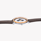 Pierre Cardin Men's Silver & Rose Gold, Brown Leather | Cpi.2078