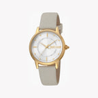 Just Cavalli Women's Gray Leather Watch, Silver Dial | Jc1l149l0025