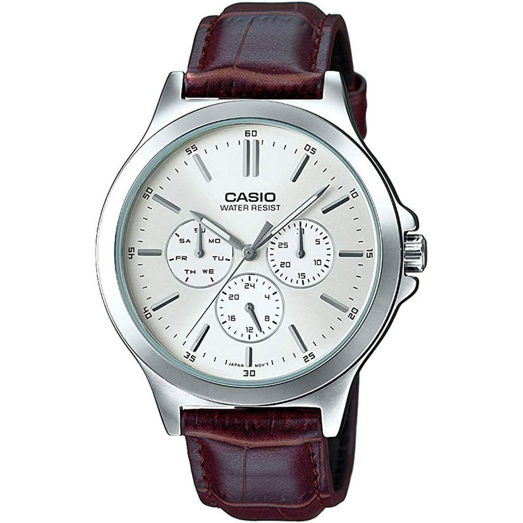 Men's Watch Casio MULTIFUNCTION SILVER, LEATHER (Ø 41,5 mm)