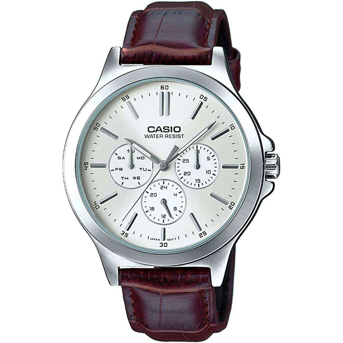 Men's Watch Casio MULTIFUNCTION SILVER, LEATHER (Ø 41,5 mm)