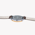 Pierre Cardin Men's Silver & Rose Gold, Brown Leather | Cpi.2078