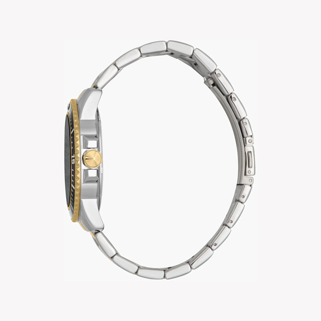 Just Cavalli Men's Two Tone Stainless Steel Watch, Black Dial | Jc1g246m0085