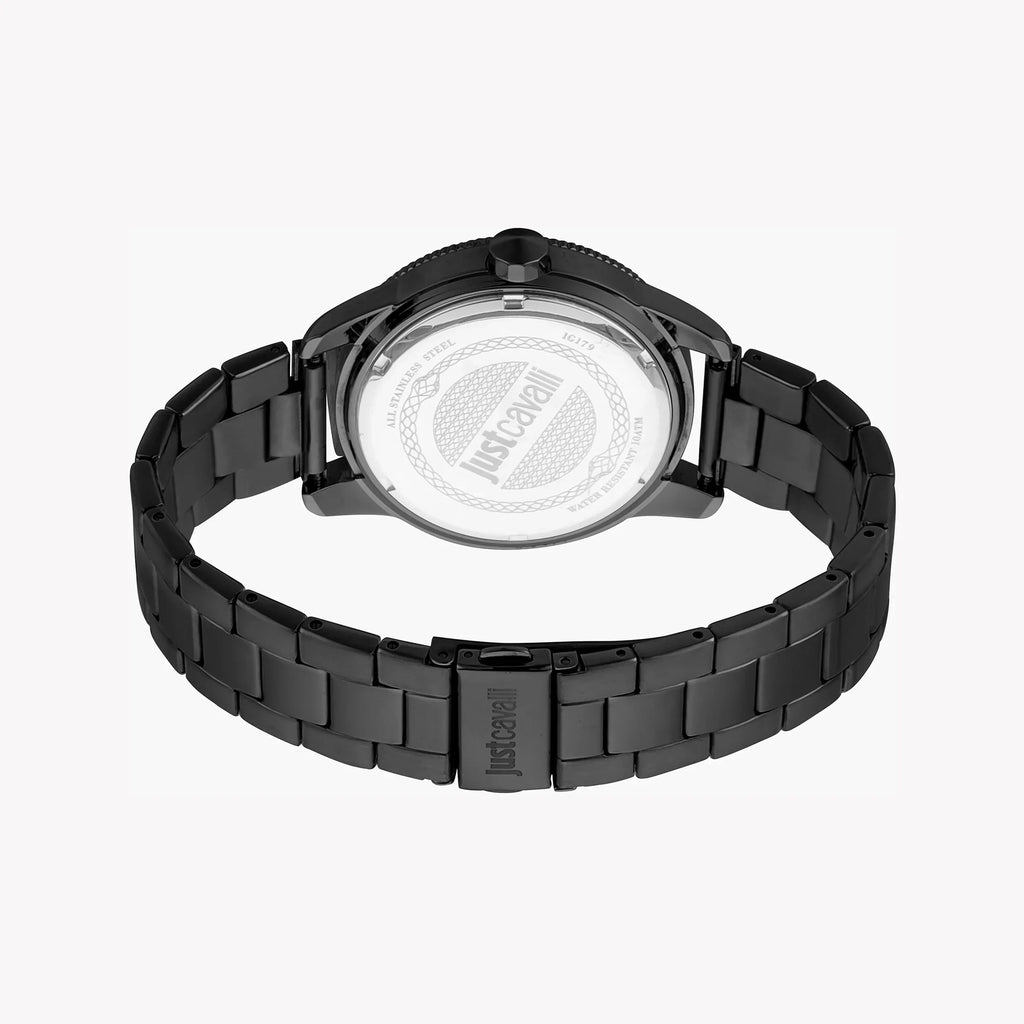 Just Cavalli Men's Black Stainless Steel Watch, Gray Dial | Jc1g179m0085