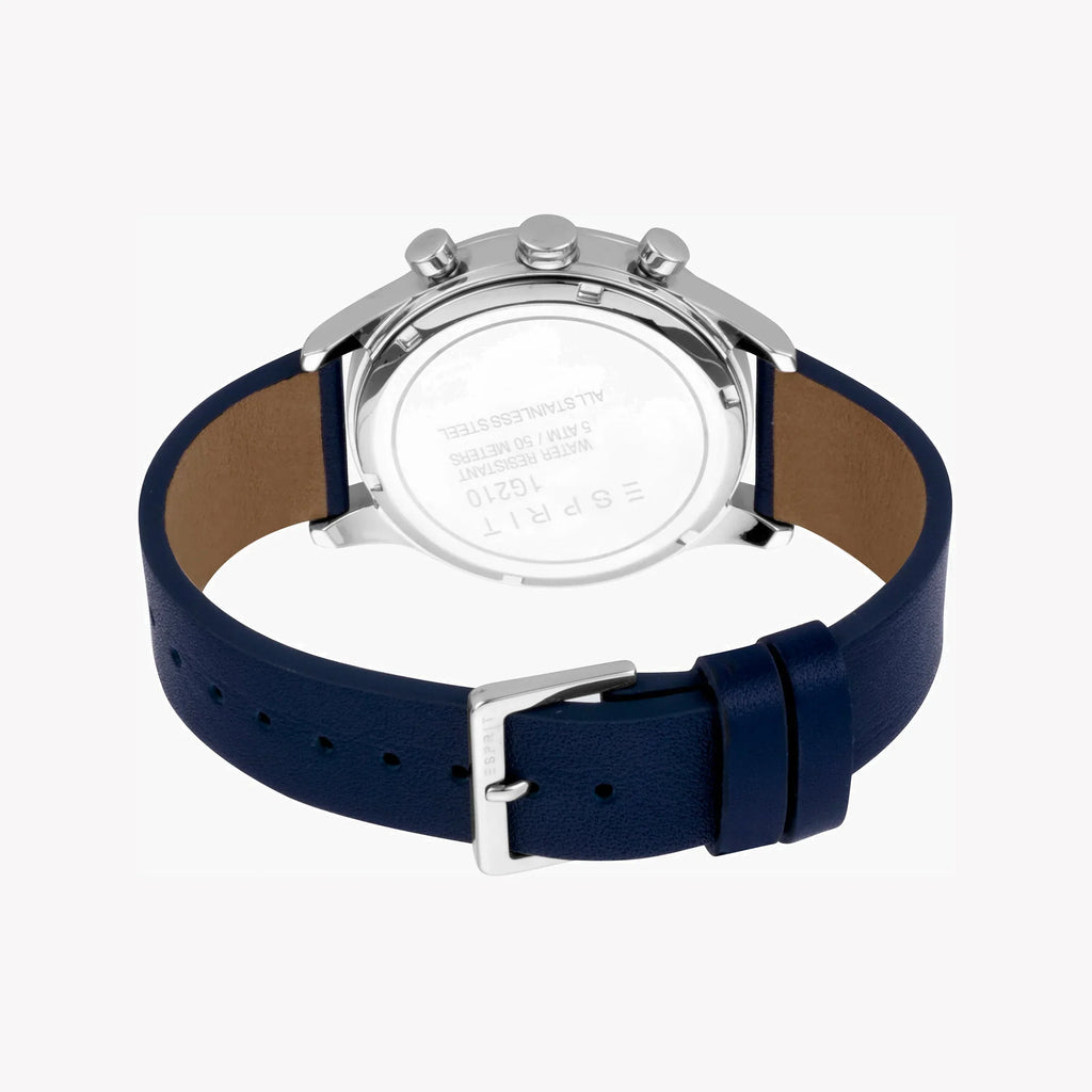 Esprit Men's Blue Leather Watch, Blue Dial | Es1g262m0085