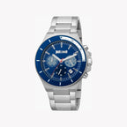 Just Cavalli Men's Silver Watch, Blue Dial | Jc1g139m0065