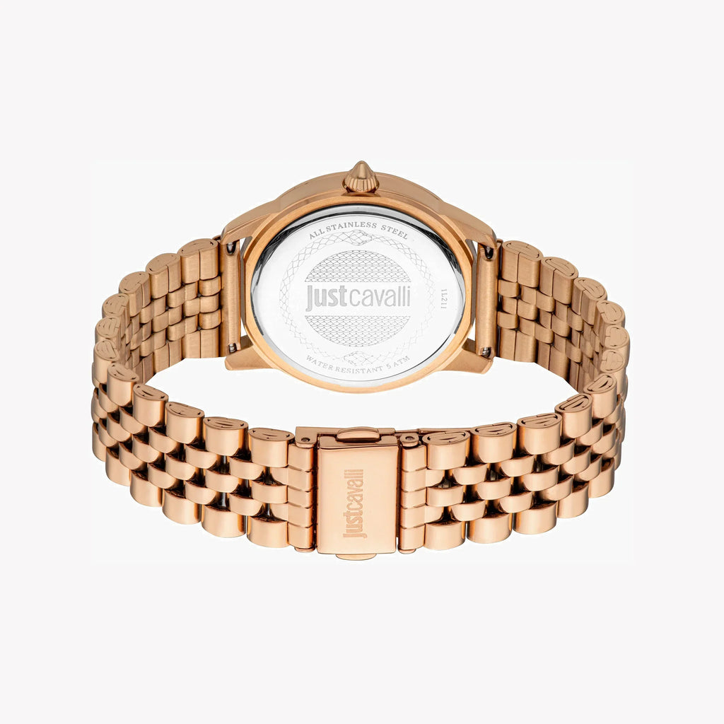 Just Cavalli Women's Rose Gold Stainless Steel Watch, Silver Dial | Jc1l211m0275