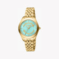 Just Cavalli Women's Gold Stainless Steel Watch, Turquoise Dial | Jc1l210m0465