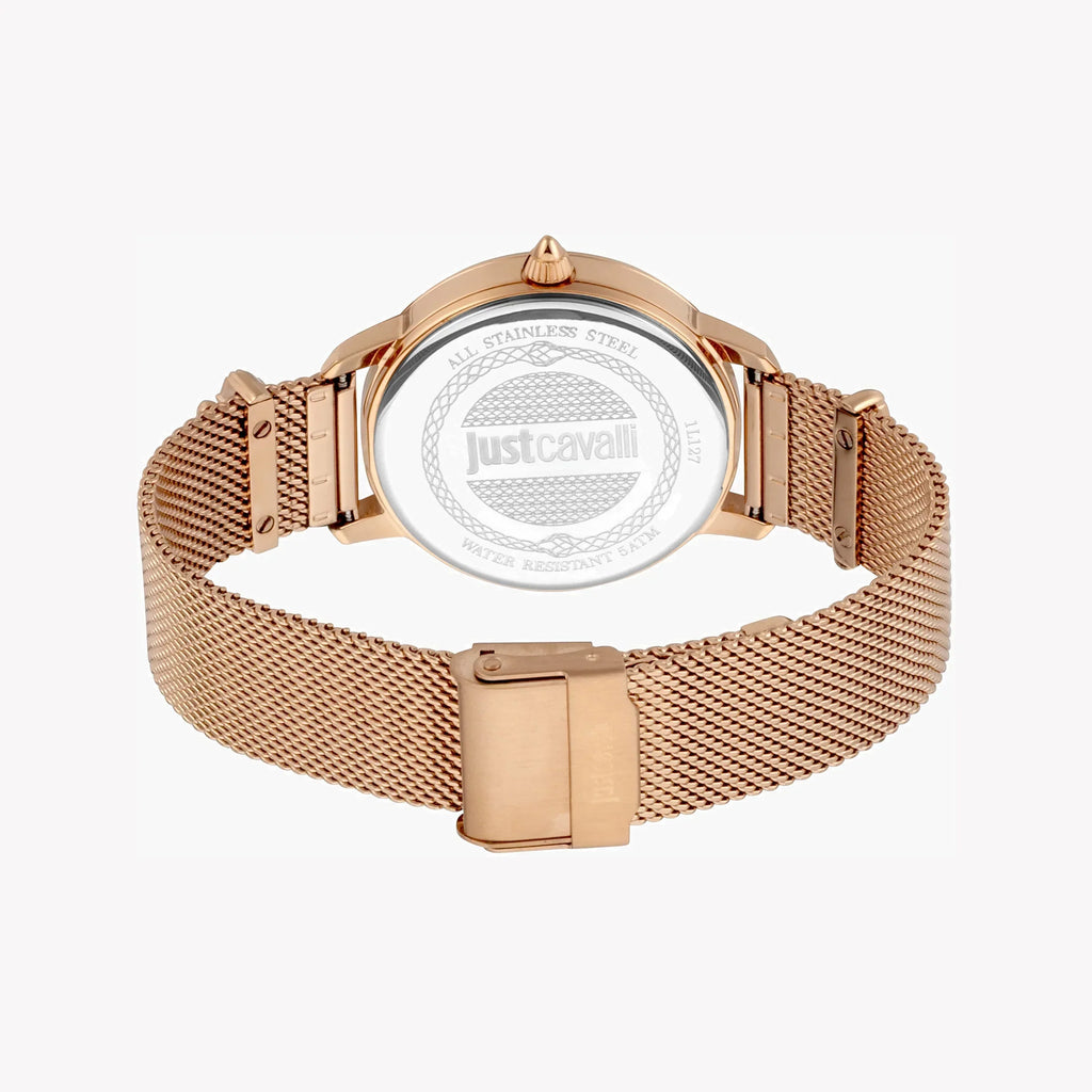Just Cavalli Women's Rose Gold Watch, Blue & Silver Dial | Jc1l127m0075