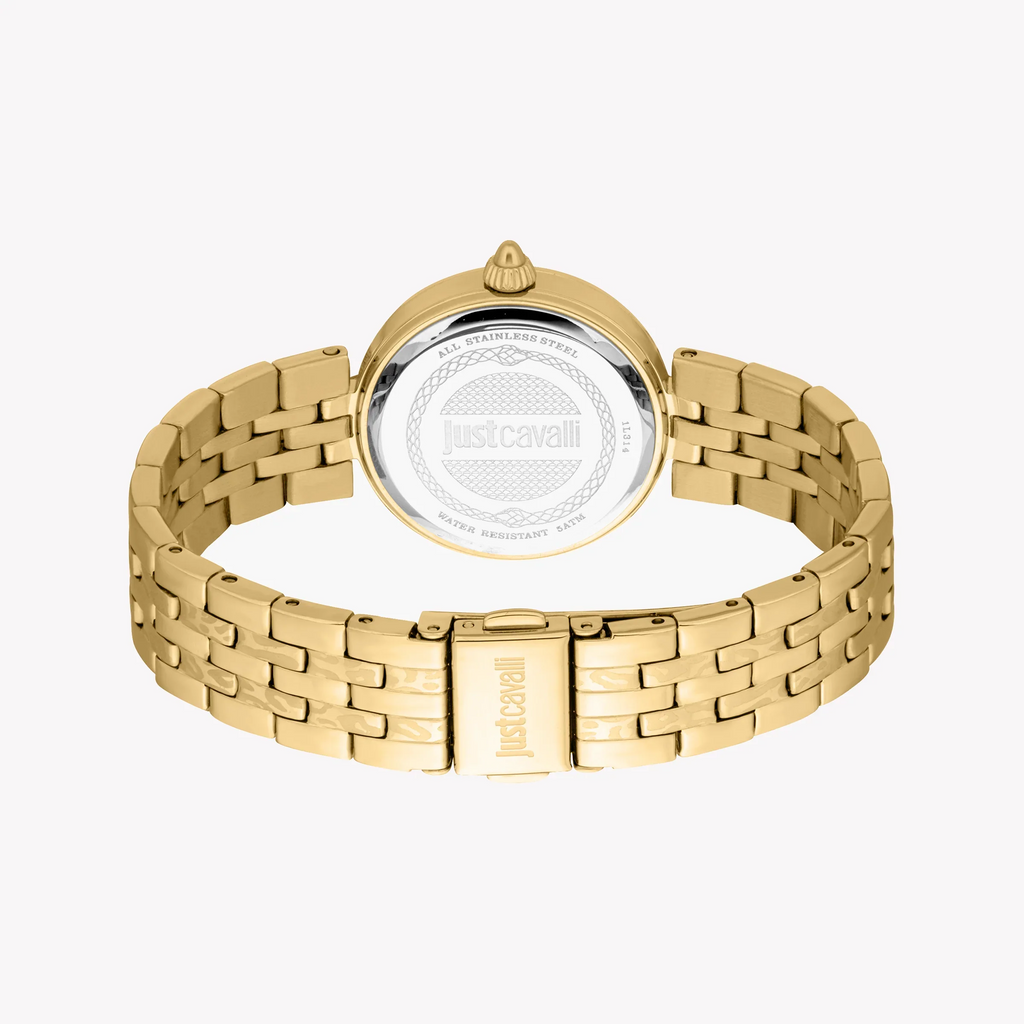 Just Cavalli Women's Gold Watch, Dark Green Dial | Jc1l314m0065