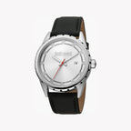 Just Cavalli Men's Silver Dial Watch, Black Leather Band | Jc1g082l0515