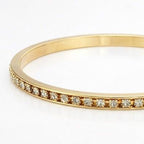18ct Heavy Yellow Gold Plated Bangle Made with SWAROVSKI® Crystals