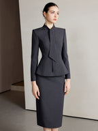 The Noire Élise Tie Detail Skirt Suit