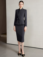 The Noire Élise Tie Detail Skirt Suit