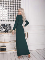 Maxi Wrap Dress With Long Sleeve