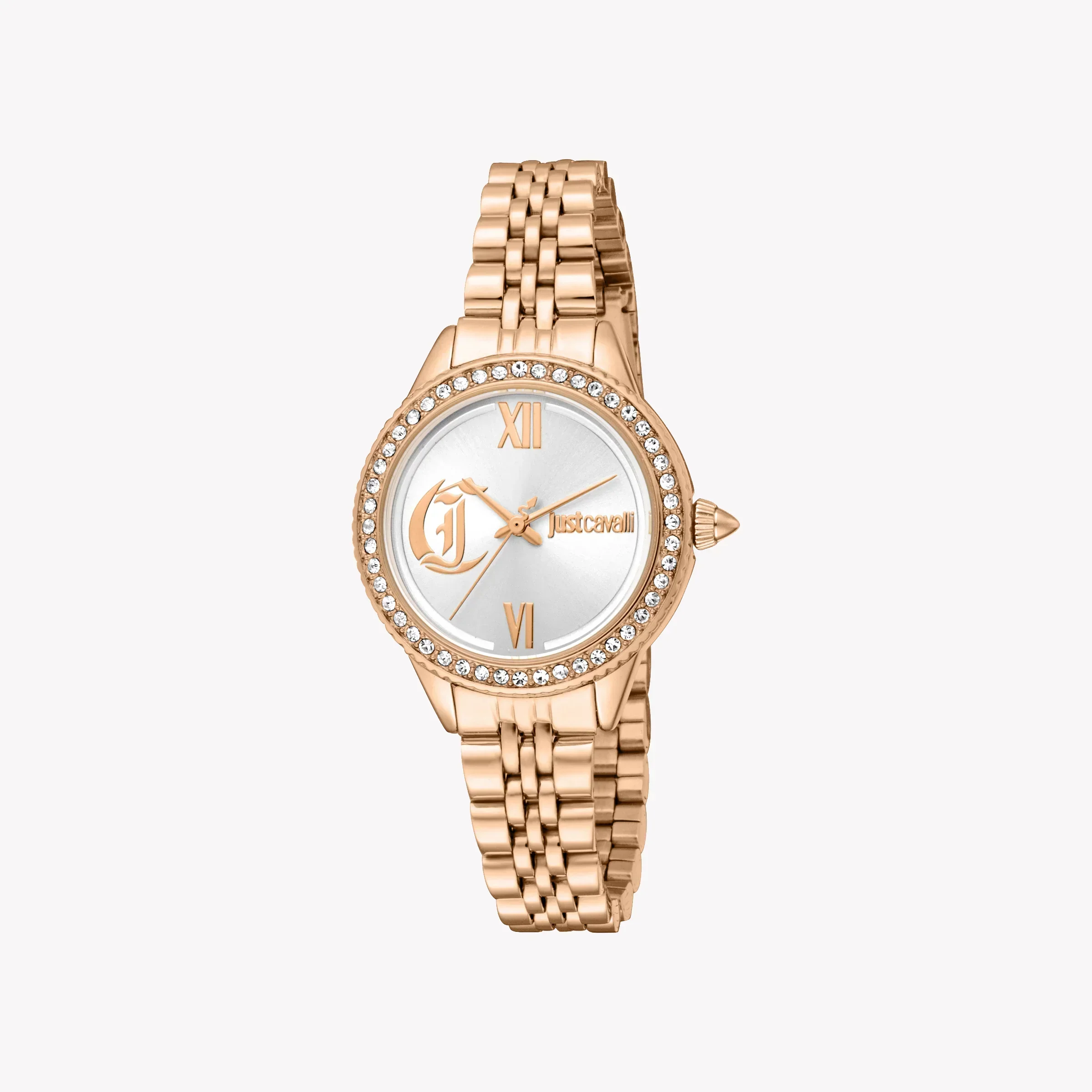 Just Cavalli Women's Rose Gold Alloy Steel Watch, Silver Dial | Jc1l316m0075