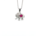 Ruby and Diamond Pendant in 14K White Gold - KGP 21437