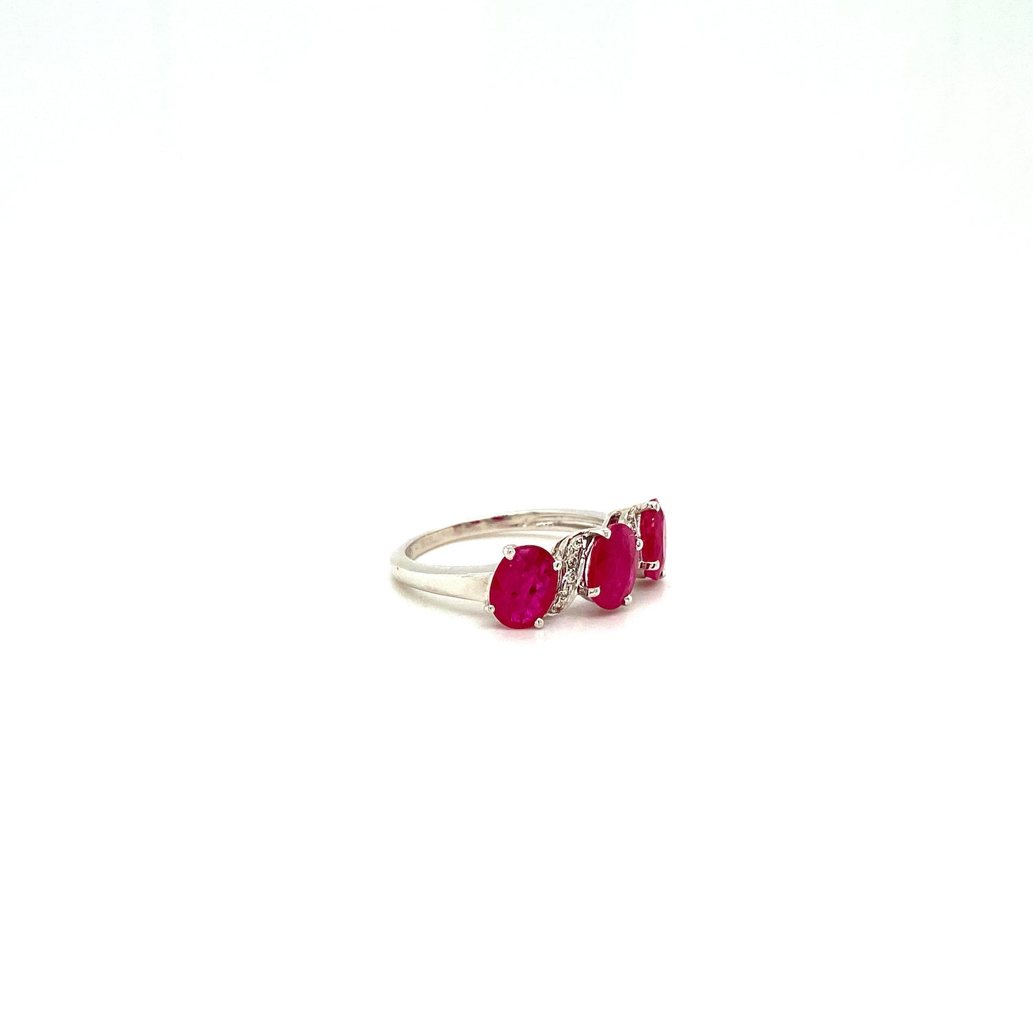 Ruby and Diamond Ring in 18K White Gold - KGR 12486