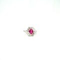 Ruby and Diamond Ring in 18K White Gold - KGR 12741