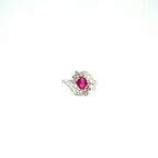 Ruby and Diamond Ring in 18K White Gold - KGR 12741