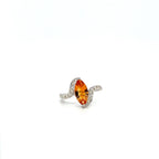 Citrine and Diamond Ring in 18K White Gold - KGR 13291
