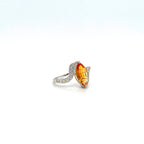 Citrine and Diamond Ring in 18K White Gold - KGR 13291
