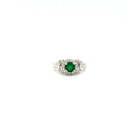 Emerald and Diamond Ring in 14K White Gold - KGR 14909