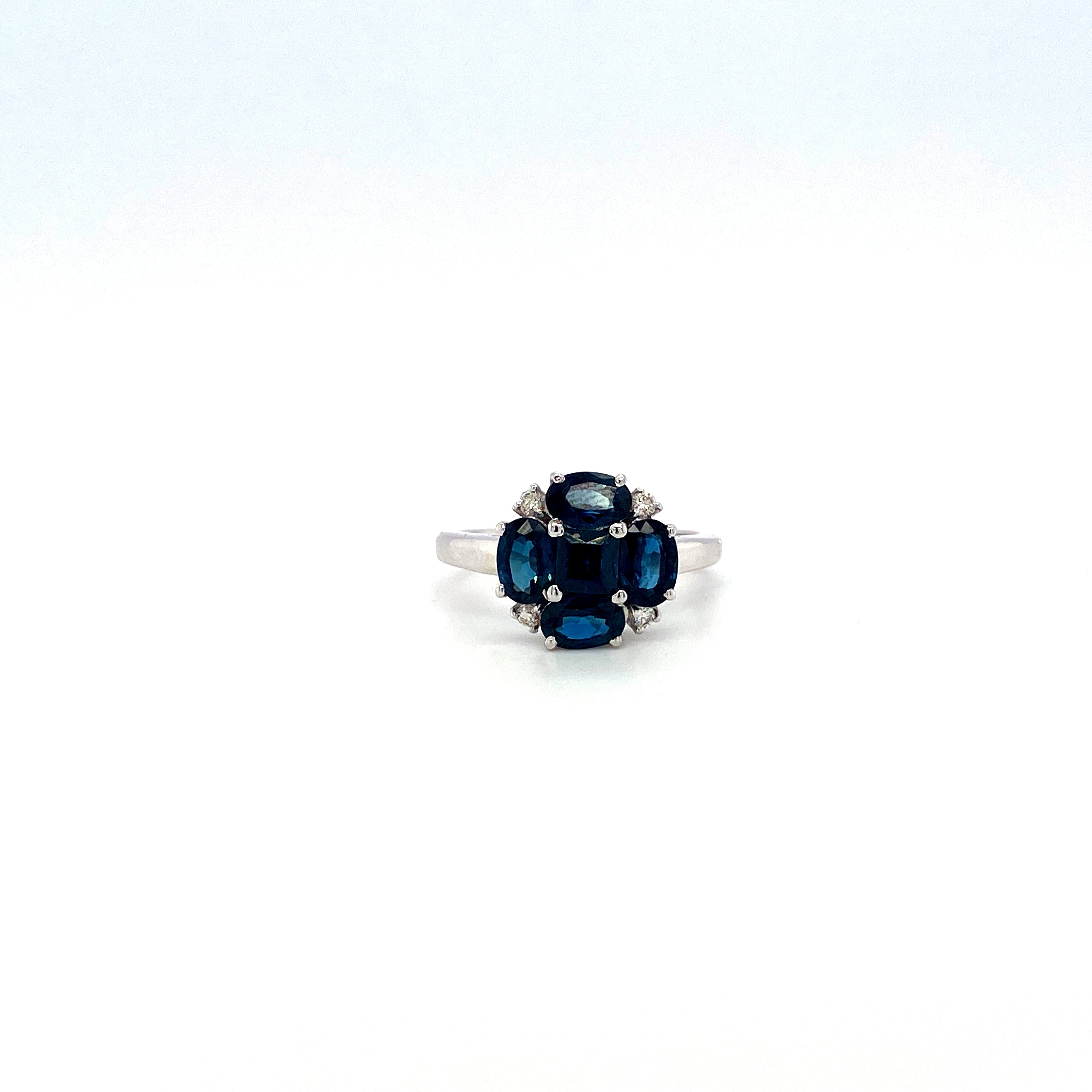 Sapphire and Diamond Ring in 14K White Gold - KGR 14934