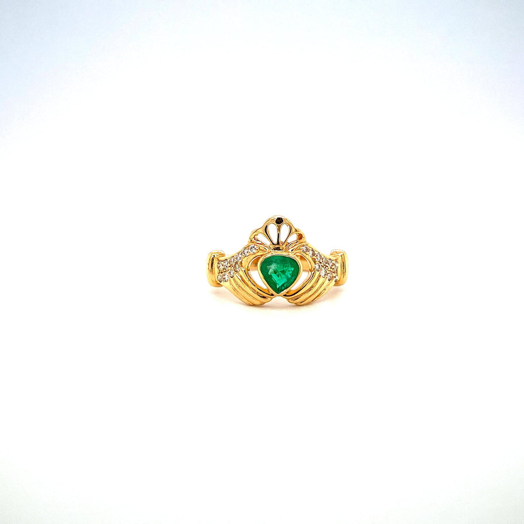 Emerald and Diamond Ring in 14K Yellow Gold - KGR 15462