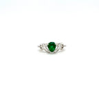 Emerald and Diamond Ring in 18K White Gold - KGR 15863