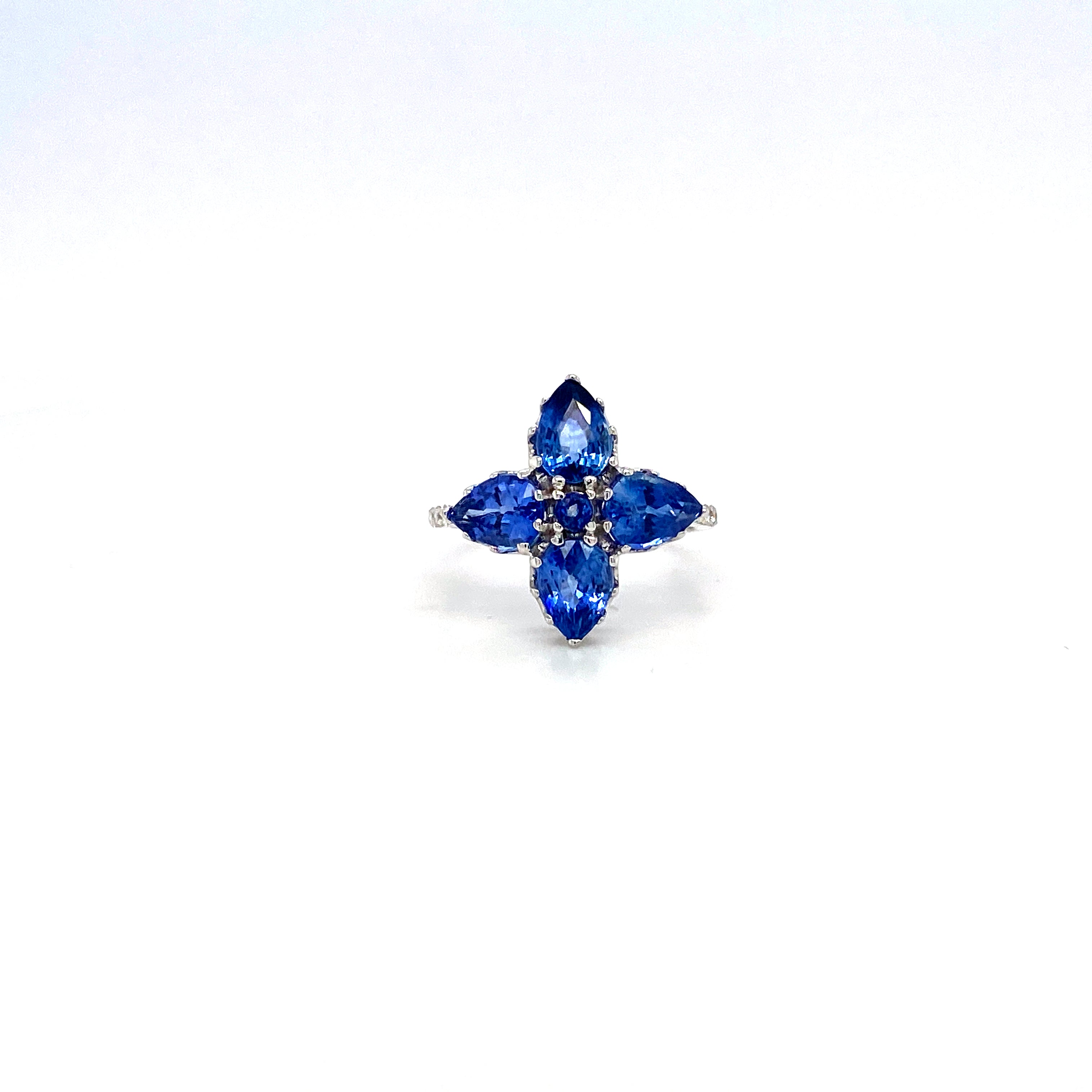 Sapphire and Diamond Ring in 14K White Gold - KGR 16079