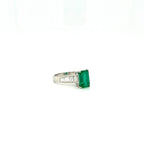 Emerald and Diamond Ring in 18K White Gold - KGR 16352