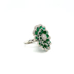 Emerald and Diamond Ring in 18K White Gold - KGR 16481