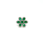 Emerald and Diamond Ring in 18K White Gold - KGR 16541
