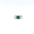 Emerald and Diamond Ring in 18K White Gold - KGR 16655