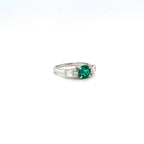 Emerald and Diamond Ring in 18K White Gold - KGR 16655