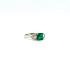 Emerald and Diamond Ring in 18K White Gold - KGR 17089