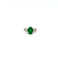 Emerald and Diamond Ring in 14K White Gold - KGR 17104