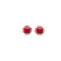 Ruby and Diamond Earring in 14K Yellow Gold - KGT 33556
