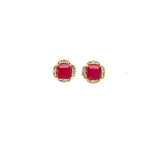Ruby and Diamond Earring in 14K Yellow Gold - KGT 33556