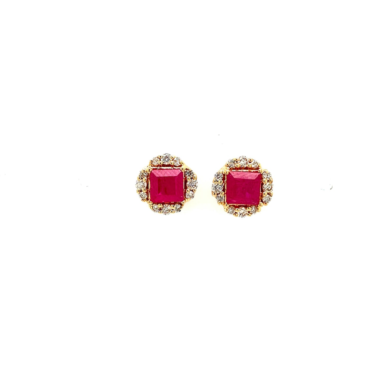 Ruby and Diamond Earring in 14K Yellow Gold - KGT 33556