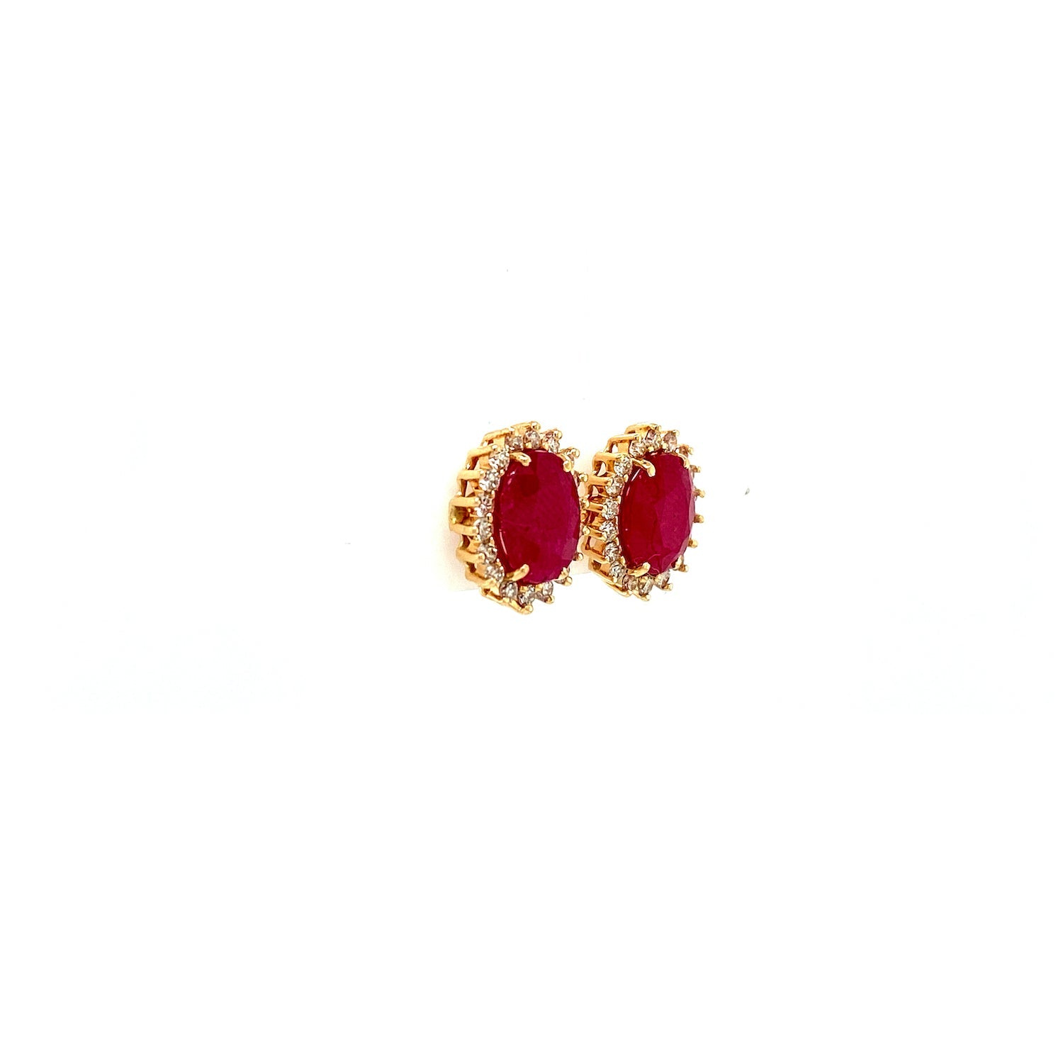 Ruby and Diamond Earring in 14K Yellow Gold - KGT 33581