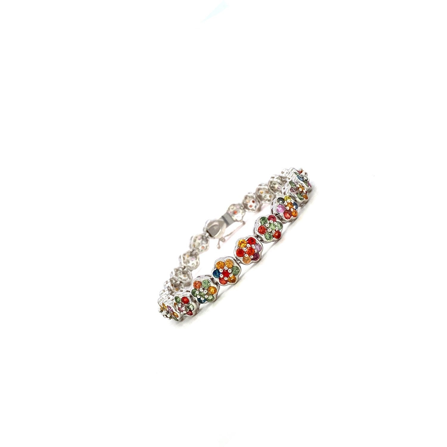 Multi Sapphire Bracelet in .925 Sterling Silver - KSD 48508